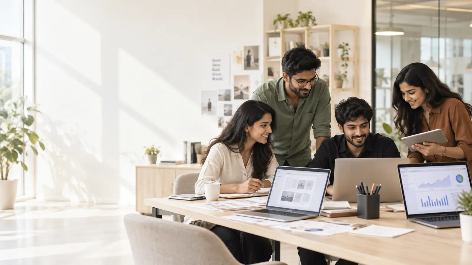 Pentova specialists collaborating on a campaign